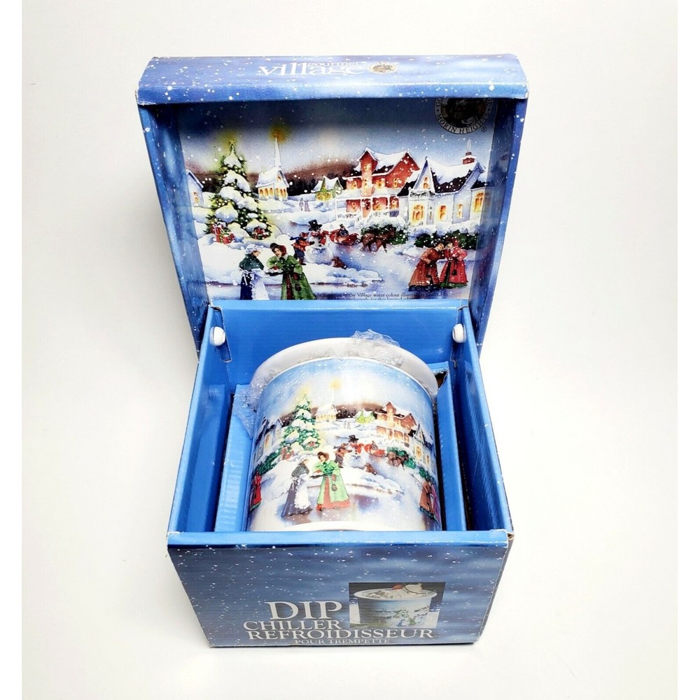Gourmet Village Porcelian Food Chiller Christmas Village  New In Box Complete!